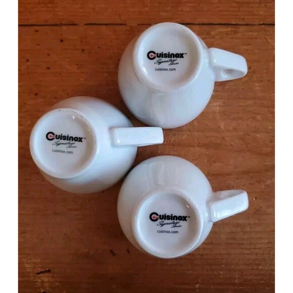 Cuisinox Signature Series Porcelain Espresso 3 Cups 4 Saucers White - Picture 3 of 9